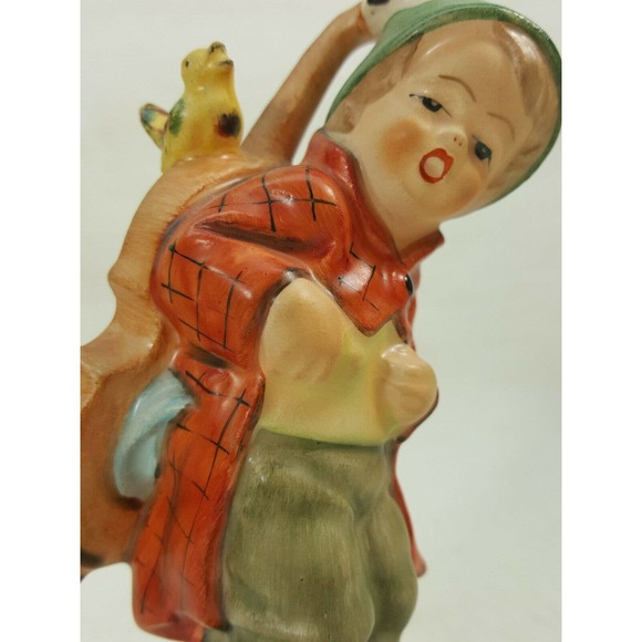 Vintage Friedel Figure SINGING BOY CARRYING CELLO WITH A BIRD German made KDA2 - Picture 8 of 8